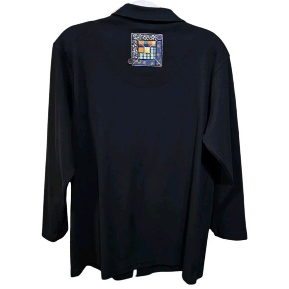 Bechamel Womens Size Medium Vintage Embroidered Patchwork Cardigan Sweater Zip - Picture 3 of 4